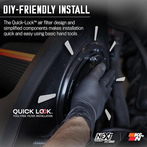 K&N NextGen Cold Air Intake System: High-Flow Cotton Filter: Compatible with 2009-2023 DODGE/Ram 1500; 1500 Classic; 2500; 3500; 50-1561 in Kuwait