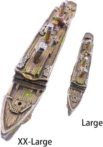 Ulifery Titanic Aquarium Boat Shipwreck Sunken Pirate Ship Resin Fish Tank Decorations Aircraft Carrier for Betta Super Large XXL for 55-75 Gallon Tank in Saudi Arabia