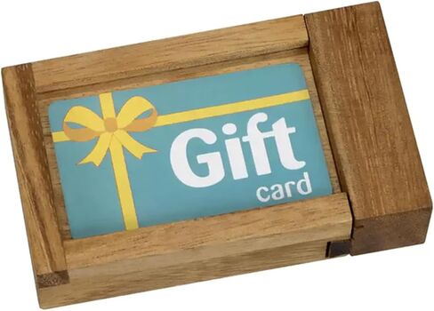 Bits and Pieces – Magic Money Puzzle Box for Adults – Wooden Brain Teaser ATM Puzzle Box - Hidden Compartment Case for Money Gifts – 8" x 3-5/8" x 1" in Kuwait