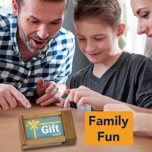 Bits and Pieces – Magic Money Puzzle Box for Adults – Wooden Brain Teaser ATM Puzzle Box - Hidden Compartment Case for Money Gifts – 8" x 3-5/8" x 1" in Kuwait