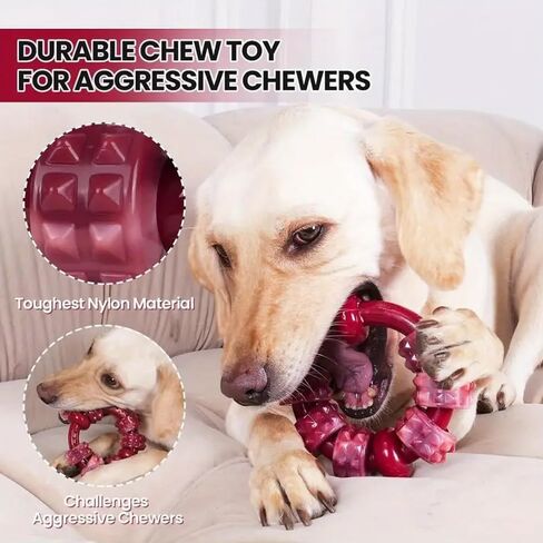 Durable Dog Chew Toy for Aggressive Chewers,Indestructible Dog Toy,Dog chew Toys,Tough Nylon Toy for Large Dogs,Helps Reduce Boredom and Supports Dental Hygiene in Saudi Arabia