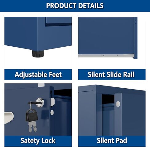 2 Drawer File Cabinet with Lock, Metal File Cabinets for Home Office, Two Drawer Locking Filing Cabinet, Small File Cabinet for Under Desk for Hanging Letter Size, Black, Assembly Required in Kuwait