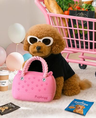 Swooflia Funny Plush Rope Dog Toy Squeaky - Cup Interactive Stuffed Dog Toy for Puppies Medium Small Breed Dogs to Keep Them Busy, Cute Birthday Squeaky Plush Gift in Saudi Arabia