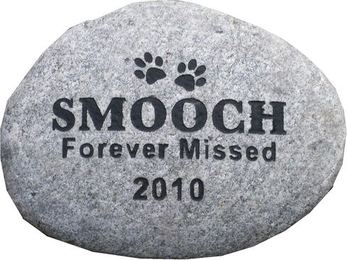 Pet Memorial Grave Marker Headstone 10 inch River Rock one line of Endearment Text in Saudi Arabia