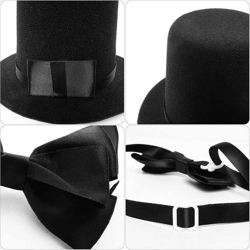 Pet Formal Accessories Set 2Pcs Dog Top Hat with Bowtie Cat Gentleman Tuxedo Necktie Costumes for Birthday Holiday Party in Saudi Arabia