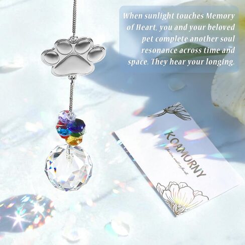 Pet Memorial Gift, Unique Sympathy Suncatcher Idea for Pet Loss, Clear Crystal Rainbow Maker, Thoughtful Dogs and Cats Remembrance Bereavement Box in Saudi Arabia