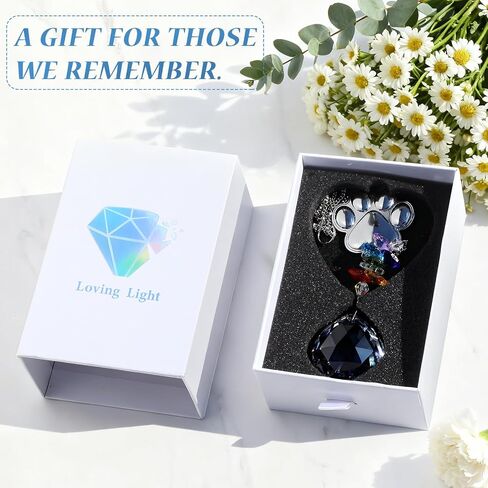 Pet Memorial Gift, Unique Sympathy Suncatcher Idea for Pet Loss, Clear Crystal Rainbow Maker, Thoughtful Dogs and Cats Remembrance Bereavement Box in Saudi Arabia