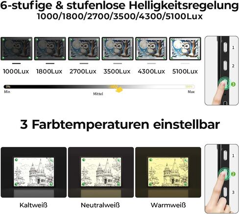 لوحة الضوء A4 القابلة لإعادة الشحن Zocelight مع حامل مدمج ، طاولة ضوء مغناطيسي مشرقة مع أزرار فعلية ، صندوق إضاءة لاسلكي للتتبع ، لوحة الضوء للطلاء الماس ، فينيل الرسم in Kuwait