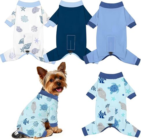4 Pack Dog Pajamas Pet Costumes Dog Jammies Onesies Sweatshirt Adjustable Breathable Stretchy Clothes for Puppy Small Medium Large Dogs Girls Boys,S in Kuwait