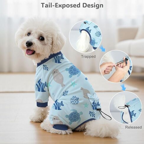 4 Pack Dog Pajamas Pet Costumes Dog Jammies Onesies Sweatshirt Adjustable Breathable Stretchy Clothes for Puppy Small Medium Large Dogs Girls Boys,S in Kuwait