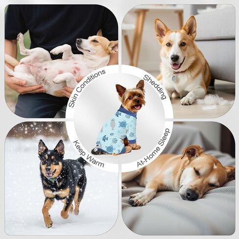 4 Pack Dog Pajamas Pet Costumes Dog Jammies Onesies Sweatshirt Adjustable Breathable Stretchy Clothes for Puppy Small Medium Large Dogs Girls Boys,S in Kuwait