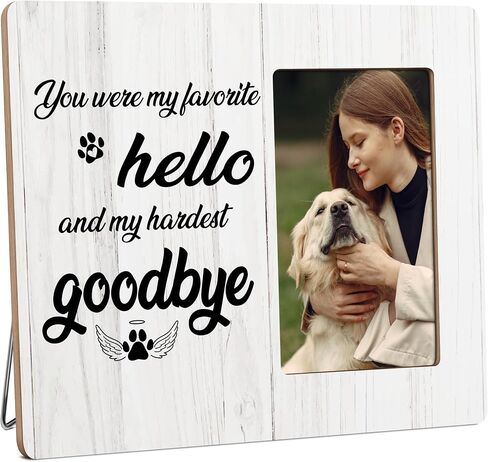 Dog Memorial Picture Frame Gifts, Pet Loss Sympathy Gift Wooden Picture Frames, 4x6 inch Photo in Saudi Arabia