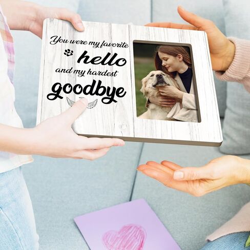 Dog Memorial Picture Frame Gifts, Pet Loss Sympathy Gift Wooden Picture Frames, 4x6 inch Photo in Saudi Arabia