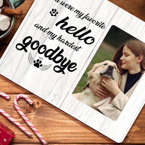 Dog Memorial Picture Frame Gifts, Pet Loss Sympathy Gift Wooden Picture Frames, 4x6 inch Photo in Saudi Arabia