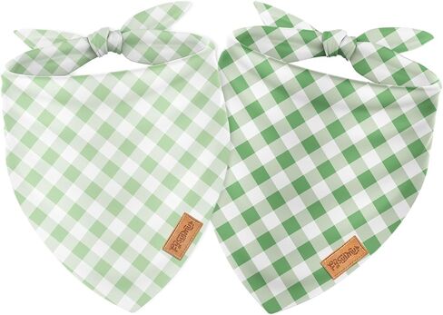 2Pcs Pink Plaid Dog Bandanas Triangle Pet Scarf Adjustable Puppy Neckerchief Dog Bib for Medium Large Cat Costume Accessories in Kuwait