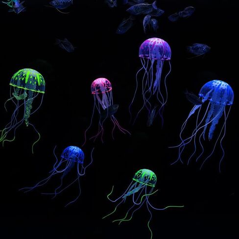 1Pc Simulated Glowing Effect Jellyfish Aquarium Decoration Fish Tank Underwater Luminous Ornament Miniature Figurines Gift (Green) in Saudi Arabia