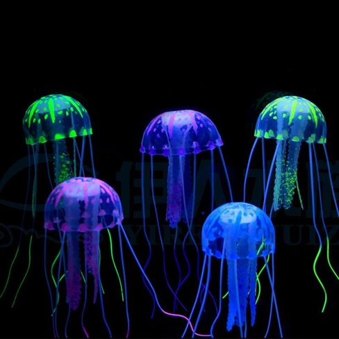 1Pc Simulated Glowing Effect Jellyfish Aquarium Decoration Fish Tank Underwater Luminous Ornament Miniature Figurines Gift (Green) in Saudi Arabia