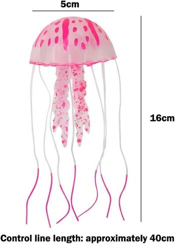 1Pc Simulated Glowing Effect Jellyfish Aquarium Decoration Fish Tank Underwater Luminous Ornament Miniature Figurines Gift (Green) in Saudi Arabia