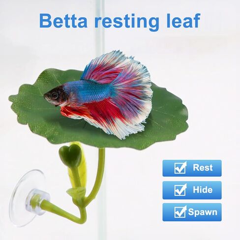1pc Green Leaf Hammock, Aquarium Decoration with Suction Cups, Used for Artificial Plant Decoration in Fish Tanks in Saudi Arabia