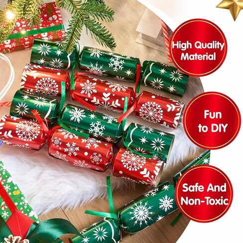 JOYIN 10 Pack Christmas Party Favor Non-Snap Red Deluxe Snowflake Design Party Table Favors with Holiday Party Favor Supplies for Kids and Adults, Christmas Parties, Dinners and Holidays in Saudi Arabia