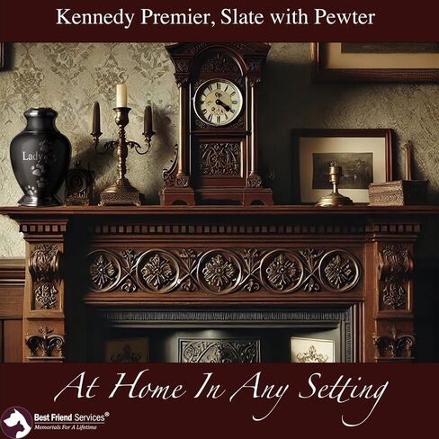 جرة الحيوانات الأليفة للكلاب والقطط مع نقش ليزر شخصي، الجرار التذكارية من سلسلة Kennedy Paws Premier للكلاب والقطط (كبيرة، لائحة، تقليم الكروم، أقدام بيوتر) in Kuwait