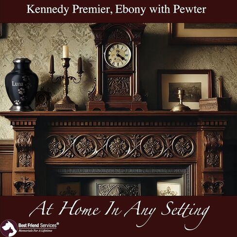 جرة الحيوانات الأليفة للكلاب والقطط مع نقش ليزر شخصي، الجرار التذكارية من سلسلة Kennedy Paws Premier للكلاب والقطط (كبيرة، لائحة، تقليم الكروم، أقدام بيوتر) in Kuwait