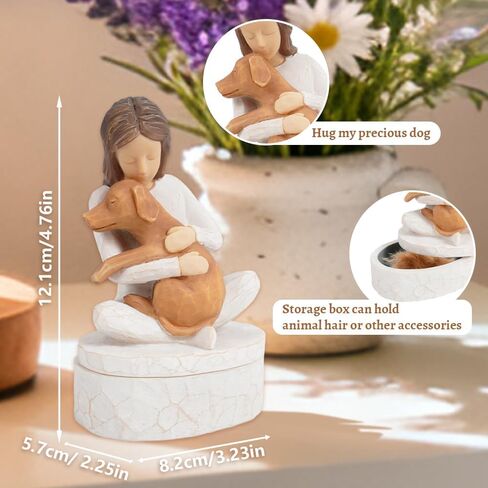 Dog Memorial Gift for Loss of Dog, Pet Memorial Gift, Resin Statue, Present for Dog Lover, Ladies' Jewelry Storage Box, Ashes Urn Box in Saudi Arabia