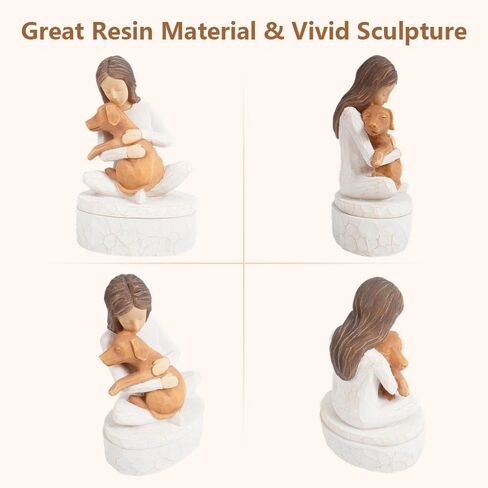 Dog Memorial Gift for Loss of Dog, Pet Memorial Gift, Resin Statue, Present for Dog Lover, Ladies' Jewelry Storage Box, Ashes Urn Box in Saudi Arabia