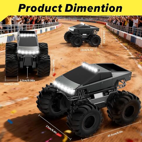 سيارة التحكم عن بُعد ، 1:18 سيارات RC المضادة للماء ، 4WD جميع التضاريس على الطرق الوعرة ، شاحنة إلكترونية قابلة للتحميل 2.4 جيجا هرتز ، 360 درجة في الموقع تدور أحواض شاحنات وحش للأولاد ، العمر 6 7 8 9 10-13+ in Kuwait