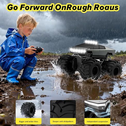 سيارة التحكم عن بُعد ، 1:18 سيارات RC المضادة للماء ، 4WD جميع التضاريس على الطرق الوعرة ، شاحنة إلكترونية قابلة للتحميل 2.4 جيجا هرتز ، 360 درجة في الموقع تدور أحواض شاحنات وحش للأولاد ، العمر 6 7 8 9 10-13+ in Kuwait