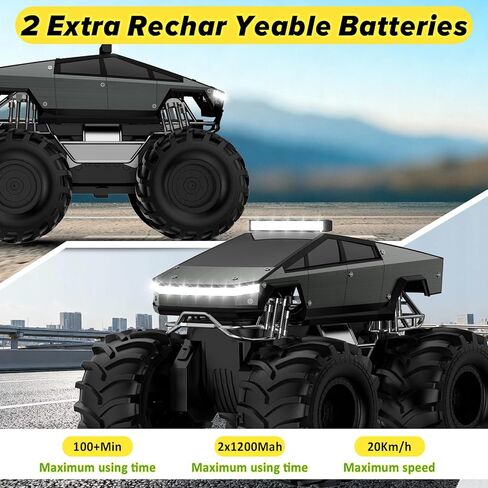 سيارة التحكم عن بُعد ، 1:18 سيارات RC المضادة للماء ، 4WD جميع التضاريس على الطرق الوعرة ، شاحنة إلكترونية قابلة للتحميل 2.4 جيجا هرتز ، 360 درجة في الموقع تدور أحواض شاحنات وحش للأولاد ، العمر 6 7 8 9 10-13+ in Kuwait