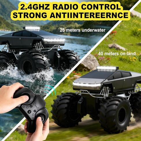 سيارة التحكم عن بُعد ، 1:18 سيارات RC المضادة للماء ، 4WD جميع التضاريس على الطرق الوعرة ، شاحنة إلكترونية قابلة للتحميل 2.4 جيجا هرتز ، 360 درجة في الموقع تدور أحواض شاحنات وحش للأولاد ، العمر 6 7 8 9 10-13+ in Kuwait