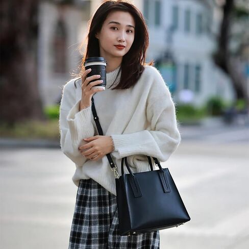 Popsewing Leather Women Top Handles Handbag Diy Kit ، حقيبة كتف Crossbody Diy مع مجموعة خياطة ، مجموعة حقيبة مصنوعة يدويًا لـ Mom Girlfriend Firsty Gift (Black) in Kuwait