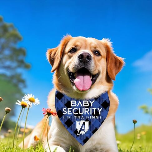 Dog Bandana, Baby Security Dog Bandana, Blue Dogs Scarf Classical Plaid Printing, Dogs Muffle Accessories, Pet Baby Announcement Scarf Gender Reveal Accessories E2 in Saudi Arabia