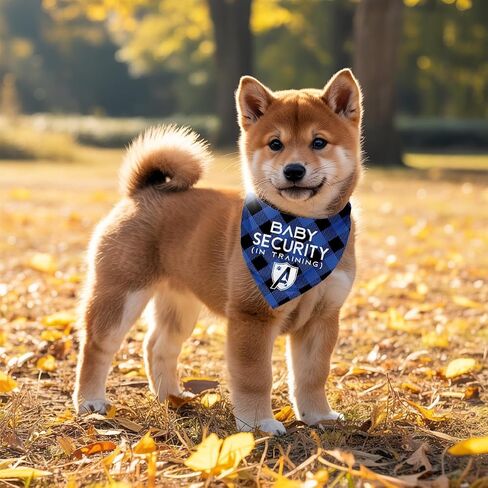 Dog Bandana, Baby Security Dog Bandana, Blue Dogs Scarf Classical Plaid Printing, Dogs Muffle Accessories, Pet Baby Announcement Scarf Gender Reveal Accessories E2 in Saudi Arabia