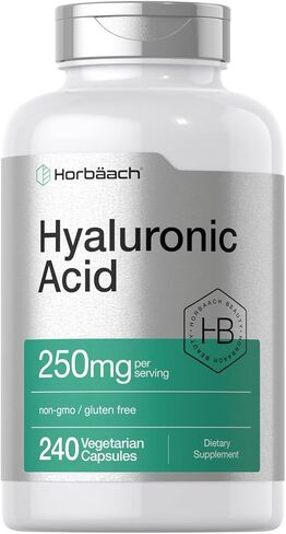 Hyaluronic Acid Capsules | 250 mg | 240 Count | Non-GMO and Gluten Free Supplement | by Horbaach in Saudi Arabia