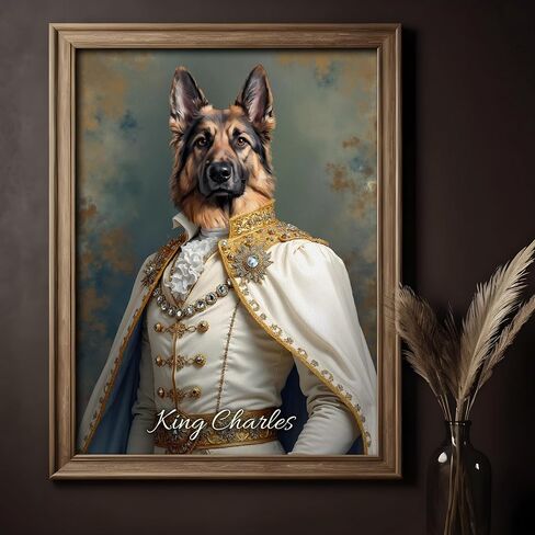 PAWSARTIZE Custom Pet Portrait, Hand-Painted Portrait from Your Photo, Dog Memorial Gifts, Dog Wall Art Perfect for Birthdays, Anniversaries & Cherished Gifts (King/Prince/Duke) in Saudi Arabia