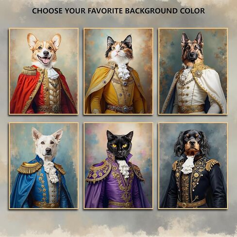 PAWSARTIZE Custom Pet Portrait, Hand-Painted Portrait from Your Photo, Dog Memorial Gifts, Dog Wall Art Perfect for Birthdays, Anniversaries & Cherished Gifts (King/Prince/Duke) in Saudi Arabia