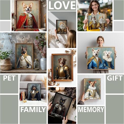 PAWSARTIZE Custom Pet Portrait, Hand-Painted Portrait from Your Photo, Dog Memorial Gifts, Dog Wall Art Perfect for Birthdays, Anniversaries & Cherished Gifts (King/Prince/Duke) in Saudi Arabia