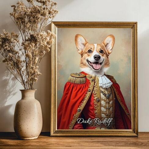 PAWSARTIZE Custom Pet Portrait, Hand-Painted Portrait from Your Photo, Dog Memorial Gifts, Dog Wall Art Perfect for Birthdays, Anniversaries & Cherished Gifts (King/Prince/Duke) in Saudi Arabia