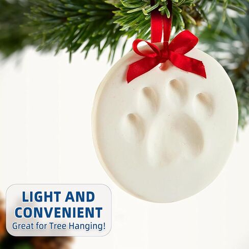 Complete Pet Paw Print Keepsake Set (2-Pack) - Cherished Personalizable Ornament Kit with Display Stands, Non-Toxic Clay, Safe for Dogs & Cats, Durable Air-Dry Design for Lasting Memories. in Saudi Arabia