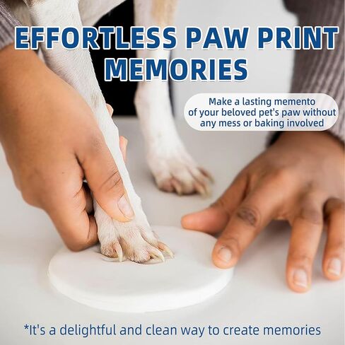 Complete Pet Paw Print Keepsake Set (2-Pack) - Cherished Personalizable Ornament Kit with Display Stands, Non-Toxic Clay, Safe for Dogs & Cats, Durable Air-Dry Design for Lasting Memories. in Saudi Arabia