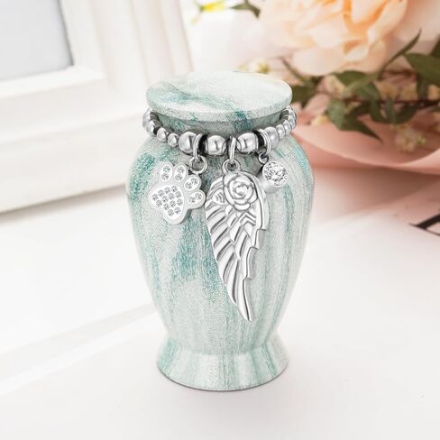 abooxiu Small Urn for Dog Cat Pet Ashes 2.85 Inch Mini Urns for Ashes Cremation Keepsake Urns Aluminum Memorial Pet Urn for Dogs Memorial Gifts for Loss of Dog Pets in Saudi Arabia