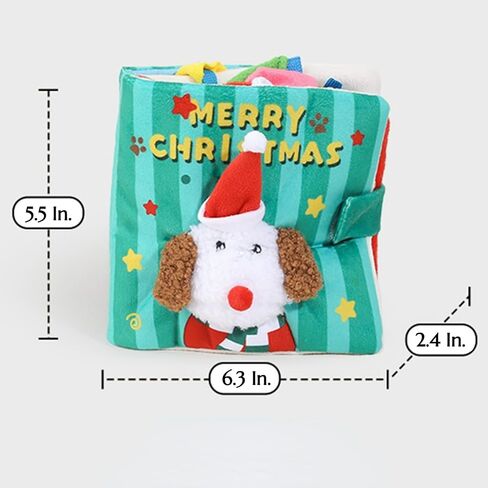 Dog Toy Snuffle Sound Book Series Lunch Space Christmas Goodnight Birthday Scout Themes 3D Puppy Decor Cover Puzzle Toy Dog Accessories for Mental Stimulation & Slow Feeding (Xmas) in Saudi Arabia