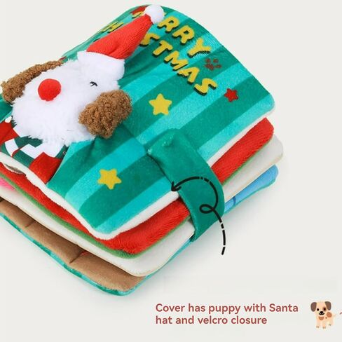 Dog Toy Snuffle Sound Book Series Lunch Space Christmas Goodnight Birthday Scout Themes 3D Puppy Decor Cover Puzzle Toy Dog Accessories for Mental Stimulation & Slow Feeding (Xmas) in Saudi Arabia