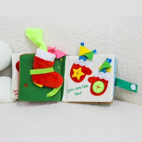 Dog Toy Snuffle Sound Book Series Lunch Space Christmas Goodnight Birthday Scout Themes 3D Puppy Decor Cover Puzzle Toy Dog Accessories for Mental Stimulation & Slow Feeding (Xmas) in Saudi Arabia