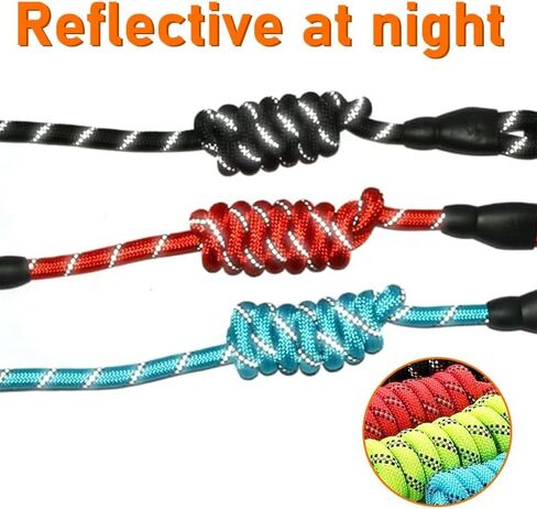 6.6FT Dog Leash with Comfortable Padded Handle, High-Visibility Reflective Threads, 1/2 inch, for Medium & Large Dogs, 5 Colors Available (Black/Purple/Pink/Blue/Red), Pink in Saudi Arabia