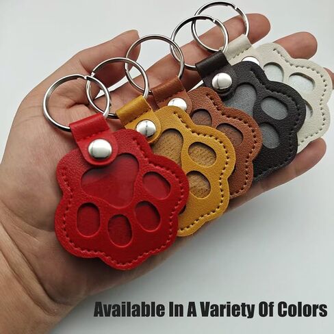 Pet Paw Shaped Leather Keychain, Dog Fur Storage Key chain, Dog＆Cat Hair Keepsake Key Chain, Pet Memorial Collection Pendant in Kuwait