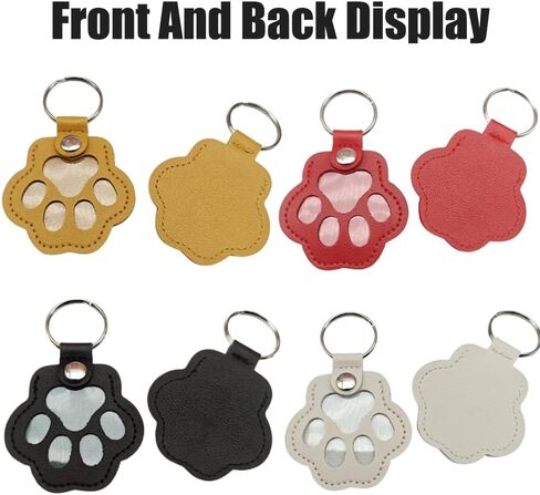 Pet Paw Shaped Leather Keychain, Dog Fur Storage Key chain, Dog＆Cat Hair Keepsake Key Chain, Pet Memorial Collection Pendant in Kuwait