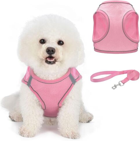 Step in Dog Harness, Pet Chest and Back and Traction Rope Set, Vest Harness for Puppy Cats,Reflective Tape, Large,Medium, Small, and Extra Small Sizes in Saudi Arabia
